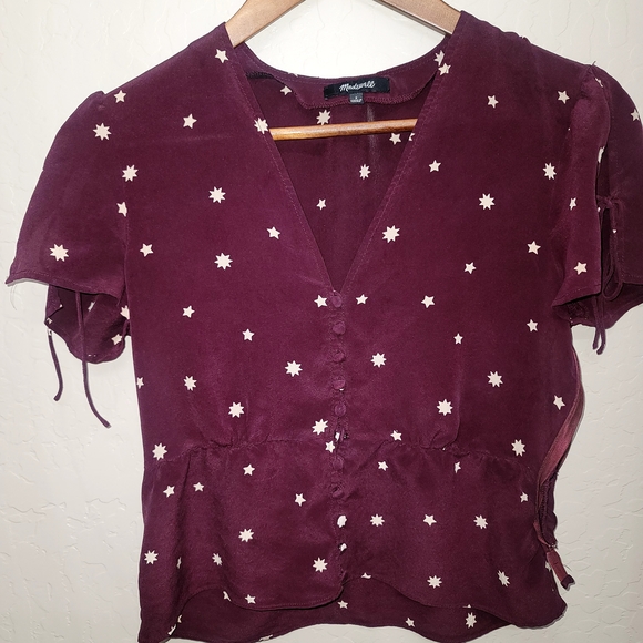 Madewell Purple  Belle Top In Star Mix SIZE 2 - Picture 5 of 5